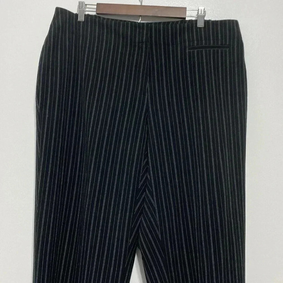 JMS Women's Dress Pant Black Striped Zip Button Size 16W - Picture 5 of 8